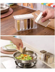 Spice Jars Dispenser Masala Rack/ Multicolour Set of 6