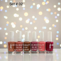 Huda Beauty Peel Off Nail Polish Set Pack of 6 - Multi Color Collection