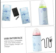 Portable USB Baby Bottle Warmer –  Milk Heater Sleeve for Travel and Home Use (Without Feeder)